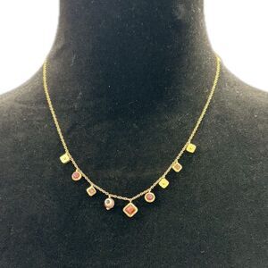 Kendra Scott Pink Sunset Boho Charm Necklace - Coral Red Evil Eye - Gold Plated